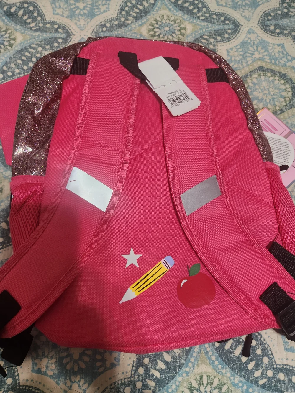 Pink Glitter Kids Backpack and Accessories Set